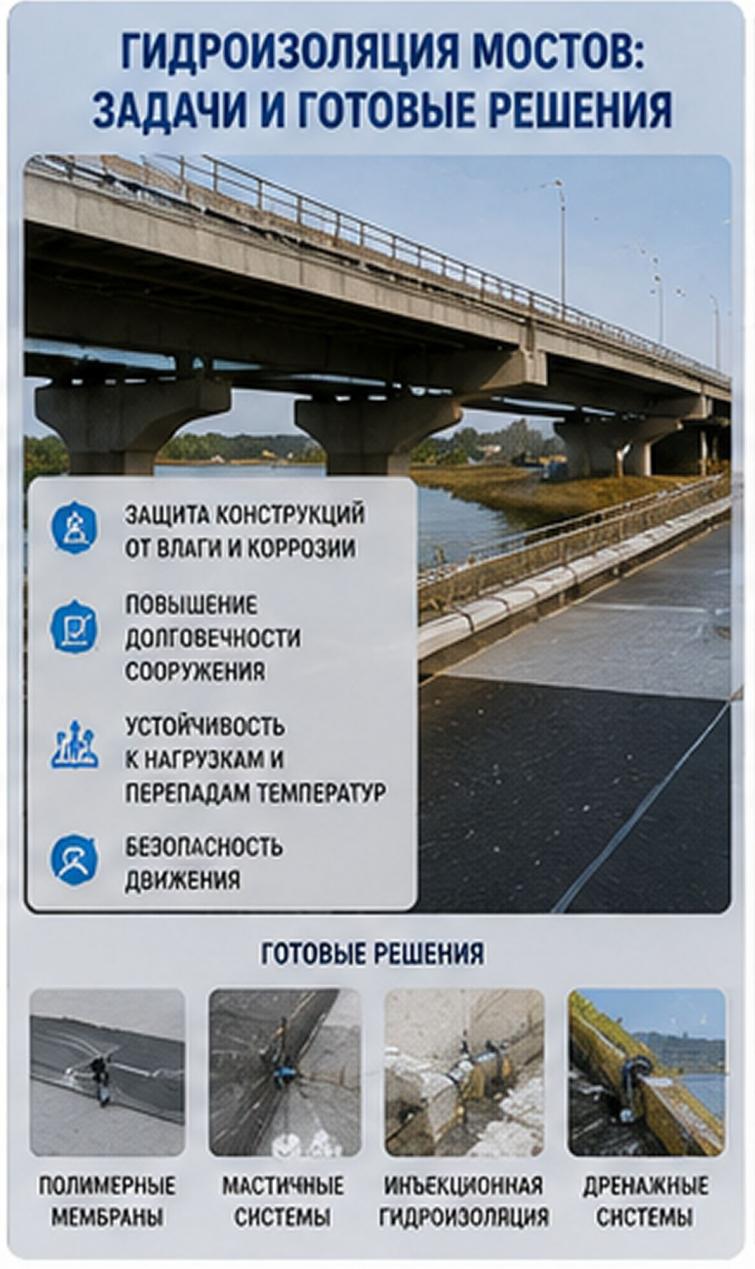 Гидроизоляция мостов: задачи и готовые решения